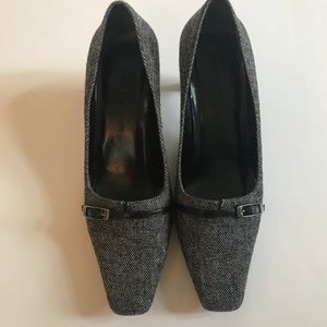 Bandolino Black White Tweed Fall Winter Pump Shoes